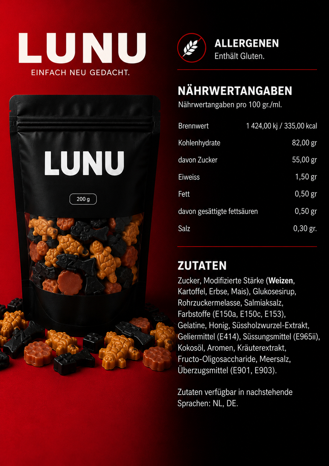 Nährwerte LUNU KultMix – süß/salzig Lakritz