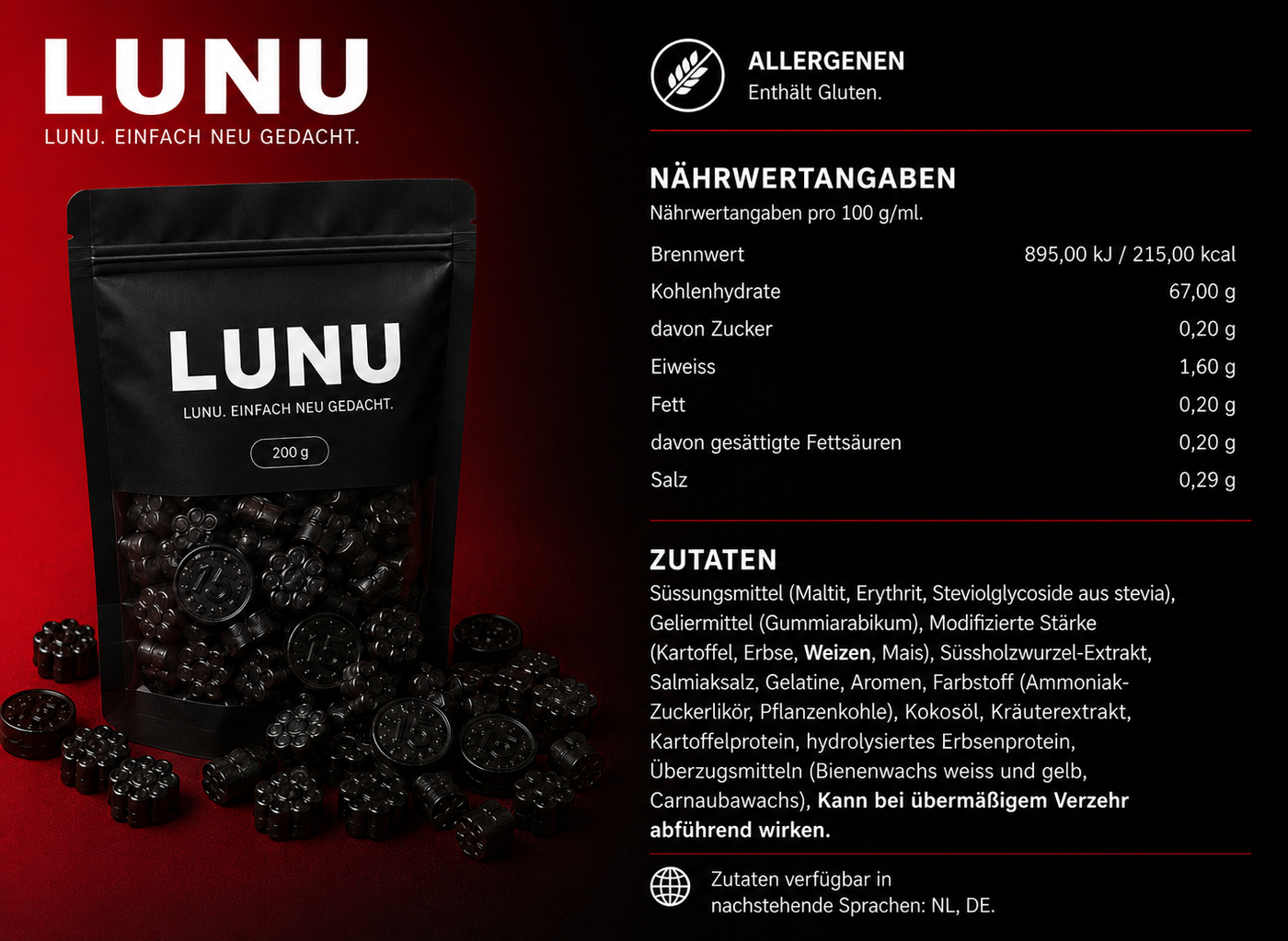 Nährwerte Zuckerfreie Lakritzmischung Salzig