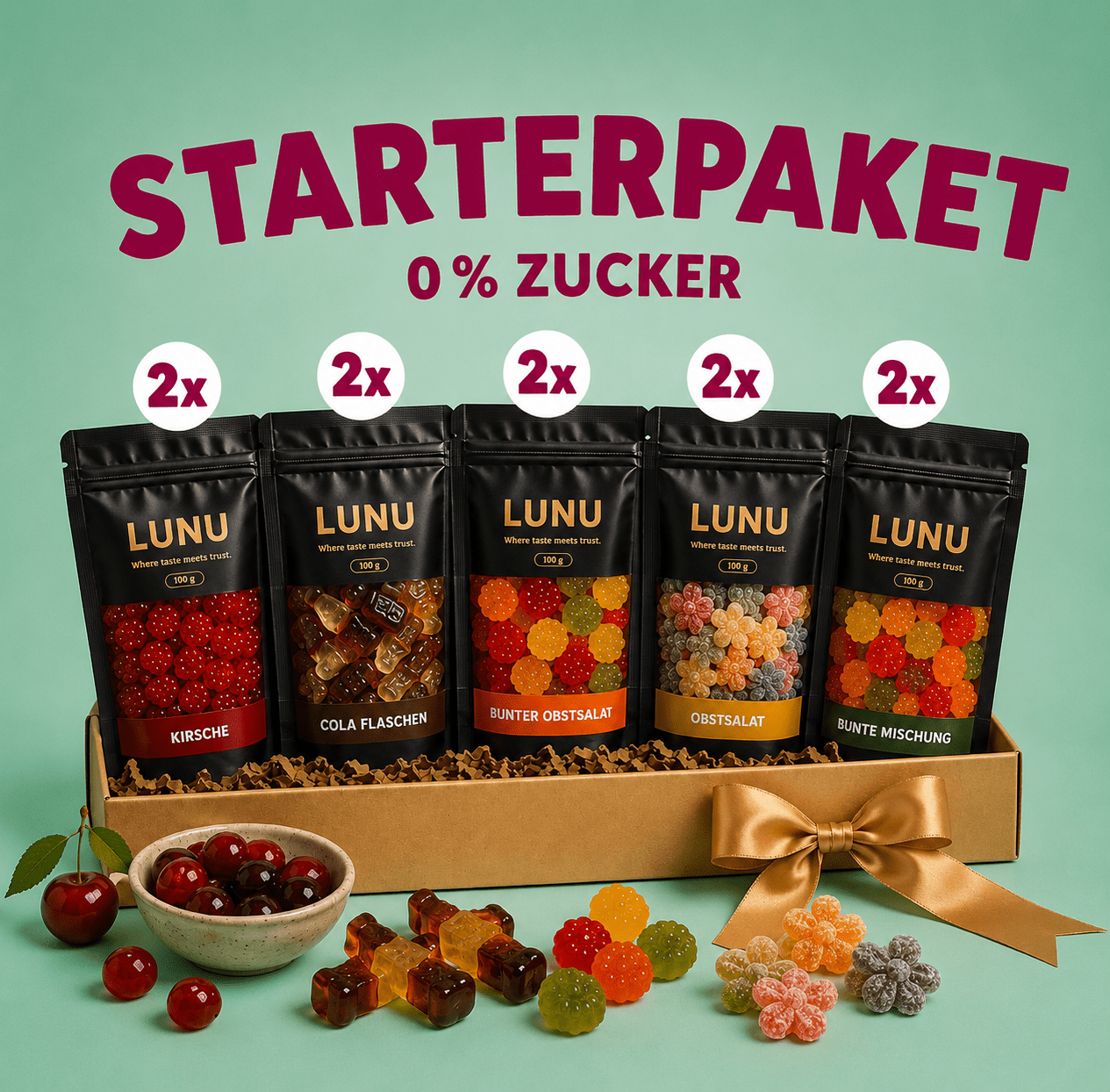 Mix Zuckerfrei Starterpaket - Fruchtgummis 10 x 100g