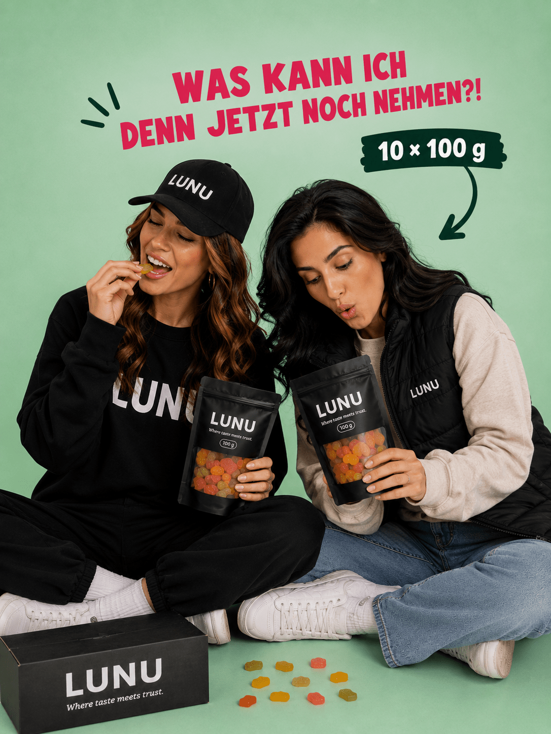 Zuckerfreie Fruchtgummis - Bunte Mischung 10 x 100g