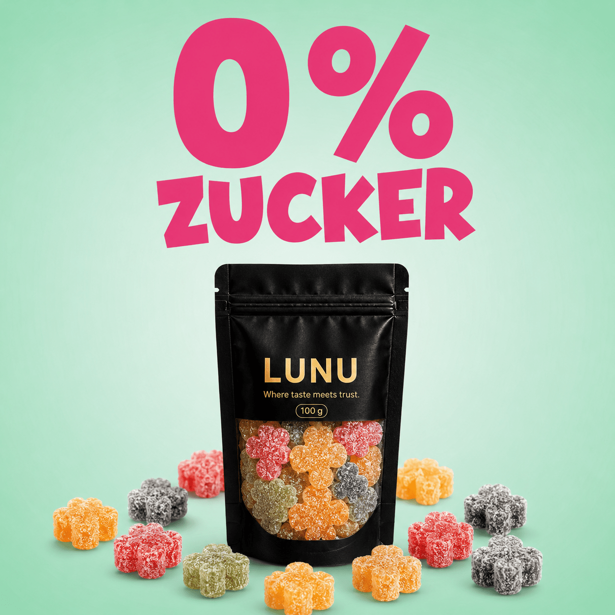 Zuckerfreie Fruchtgummis - Pokerfruit 10 x 100g